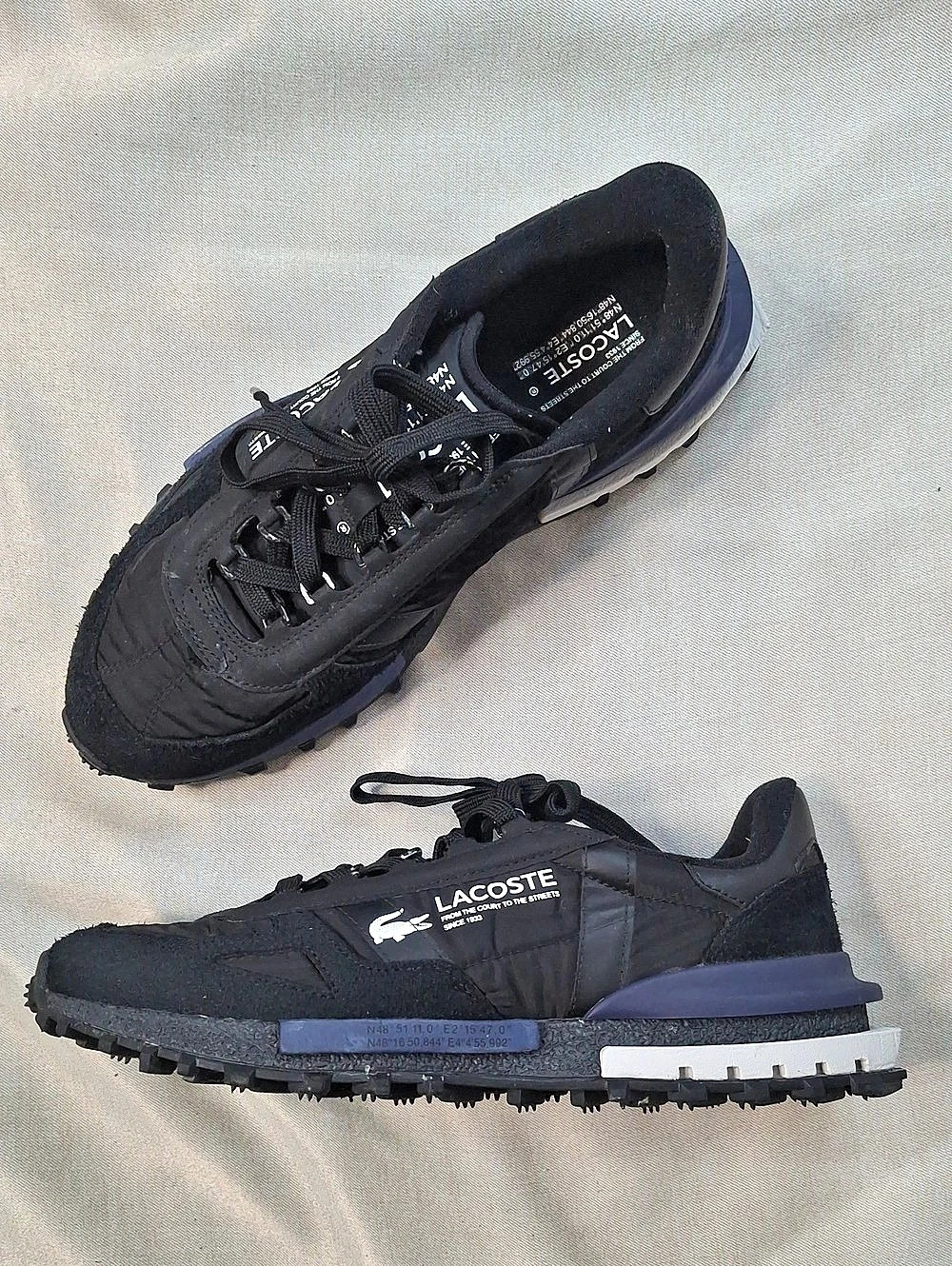 Lacoste Elite Active 223 2 SMA Black Navy Sneakers Mens Size 11